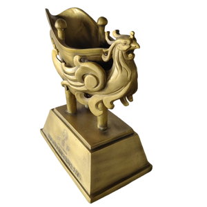 Golden <span class=keywords><strong>Phoenix</strong></span> Wine Zun Ornement en laiton Décoration moulée à la main pour armoire à vin - Product Image 2