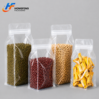 Transparante achtzijdig gesealde staande pouch, op maat bedrukt, food grade PET/PE(CPP) gelamineerde voedselverpakkingszak met ritssluiting, OEM fabriek
