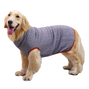 Suéter de punto con cuello alto para mascotas, ropa cálida de otoño e invierno en color burdeos y gris para perros medianos y grandes, Golden Retriever, Labrador, Border Collie - Product Image 5