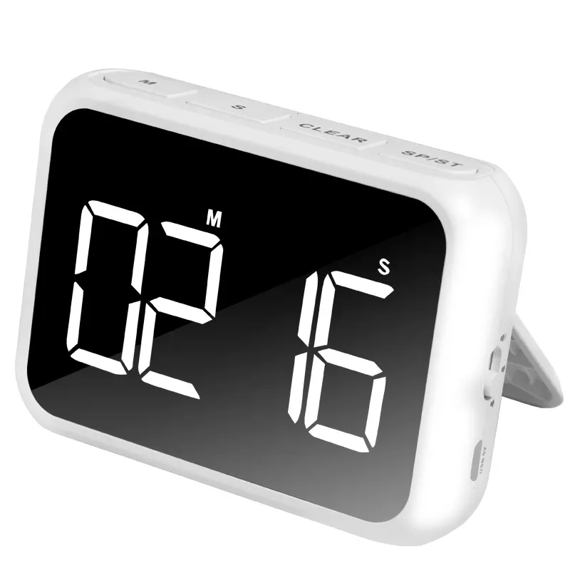 Large Hotel-Suitable Digital Wall Clock with Radio Control Kitchen Timer Plastic Material for Kitchens and Offices
