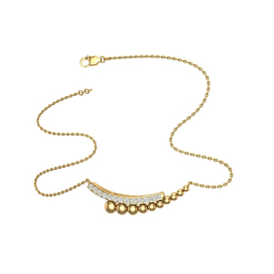 Collier pendentif en argent sterling 925 plaqué or avec perle incurvée et zircon cubique à insertion sans fin |   Collier minimaliste moderne pour femmes - Product Image 1