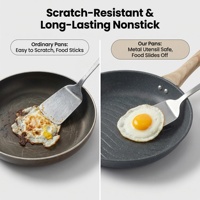 Juego de Utensilios de Cocina de Alta Calidad de 26/28/30 cm, Sartén Antiadherente de Acero Inoxidable con Mango de Madera, Wok para Cocinar