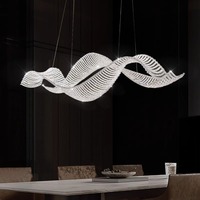 Post-moderne Creative Simple Ondulé Table À Manger Lustre En Cristal De Luxe pour La Maison Hôtel Cuisine Île bar LED Lustre Lumière