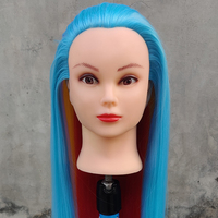 Tête de mannequin pour la formation en coiffure, cheveux synthétiques doux et lisses à 100%, têtes de mannequin pour la formation en coiffure, mannequins blonds pour les coiffures
