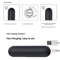 Mini Bullet Vibrator Analplug 10 Geschwindigkeiten 10 Frequenzen Starker Schock 100% Wasserdicht USB Aufladbar 50dB Leise Kabelloses Sexspielzeug
