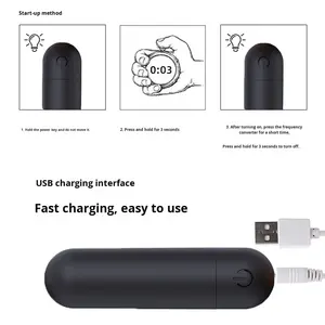 Mini Bullet Vibrator Analplug 10 Frequenzen Starker Schock 100% Wasserdicht USB-Betrieben 50dB Leise Kabelloses Sexspielzeug - Product Image 3