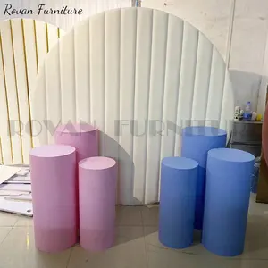 Soporte para decoración de eventos, varios tamaños, para flor azul y rosa, conjunto de soporte para pastel de boda, soportes cilíndricos para fiesta