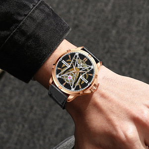 Nouvelle montre mécanique pour homme, montre automatique en cuir, étanche, montre à cadran ajouré pour homme - Product Image 5