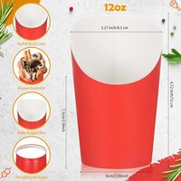 Gobelets jetables en papier de 12 oz pour frites, gaufres, pop-corn, snacks et café