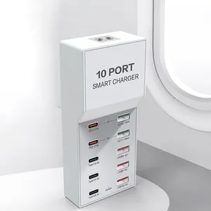 CE ROSH FCC UL 10 Ports Ladestation 5 USB 5 Typ C PD Schnell-Wandladeadapter Mobilfunk-Leistungsknotenpunkt als Geschenk