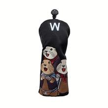 Housse de tête de club de golf en PU imperméable à l'eau avec fermeture éclair, motif marmotte de dessin animé, pour bois de fairway, ferwood, putter, n° 1 modèle en bois <span class=keywords><strong>Ryk</strong></span> - Product Image 4