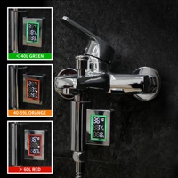 Thermomètre numérique de bain avec affichage de la température, capteur de débit d'eau de douche LED, affichage numérique du débit d'eau de douche, minuteur de douche