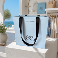 Sac de transport personnalisé avec poignée en ruban, logo imprimé pour la promotion des salons professionnels, vente en gros
