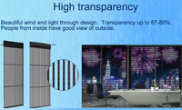 Écran LED transparent en maille pour extérieur P15.6, 10000 nits, taux de rafraîchissement élevé, panneau mural vidéo 3D pour la publicité sur les bâtiments