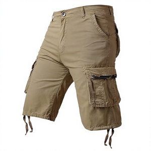 Shorts cargo pour homme, couleur unie, en toile respirante, taille mi-haute, fermeture boutonnée, shorts décontractés de style bermuda avec poches - Product Image 3