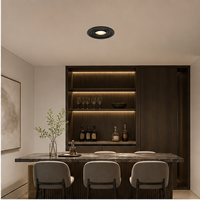 MFHJ-9575-F3 Boîtier encastré en aluminium noir pour lampes MR16/GU10, découpe de 75 mm, style rétro européen, finition thermolaquée