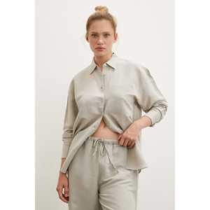 Pantalones Anchos de Lino para Mujer, Cintura Elástica, Cintura Alta, Transpirables, Casuales, Color Caqui - Product Image 4