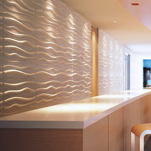 El panel de pared coloreado de la fibra del bambú <span class=keywords><strong>3D</strong></span> del Pvc - Product Image 1