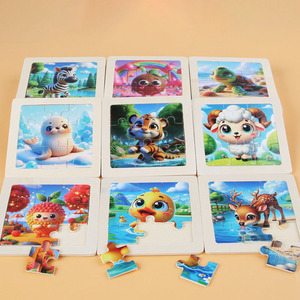 9-Mảnh Bằng Gỗ Phẳng Bảng Câu Đố Đồ Chơi Giáo Dục Sớm Phát Triển Trí Thông Minh 3D Câu Đố Cho Bé Trai Cô Gái Trẻ Sơ Sinh - Product Image 2