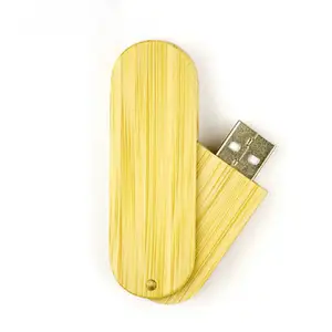 Promotional Swivel Bamboo 64Gb Electronic gadgets USB Key Flash Jump Drive