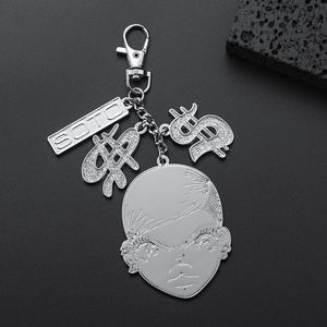 Portachiavi adorabile per bambini placcato argento portachiavi personalizzato ciondolo a forma di dollaro 3d bambina Design Kawaii portachiavi con gancio - Product Image 3