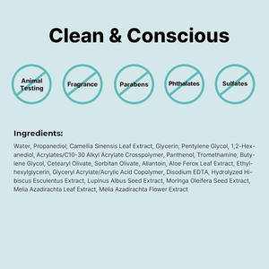 Gel-crème apaisant au thé vert Aqua Crème quotidienne légère <span class=keywords><strong>Camelia</strong></span> Aloe Gel No Animal Testing Paraben Free - Product Image 6