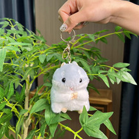 Super mignon petit hamster en peluche, pendentif, porte-clés, breloque pour sac à main, sac à dos et sac à bandoulière