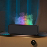 Diffuseur d'arômes ultrasonique 250 ml avec flamme colorée synchronisée à la musique, humidificateur, télécommande, table, 7 couleurs changeantes, diffuseur d'huiles essentielles