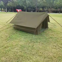 Tente de camping pliable rétro A-Frame quatre saisons, double couche, imperméable, en tissu Oxford, portable pour les voyages en voiture et les pique-niques