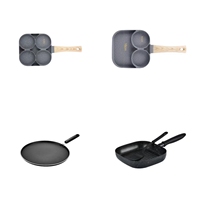 Poêle carrée antiadhésive en aluminium pour grillades et steaks, ustensile de cuisson épaissi et durable pour le petit-déjeuner et la cuisine domestique