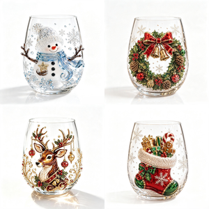 Nuovo Arrivo Transfrontaliero Moderno: Tazza Artistica in Vetro di Natale, Porta Uova in Vetro Borosilicato con Design Irregolare a Soffiatura e Pupazzo di Neve - Product Image 1