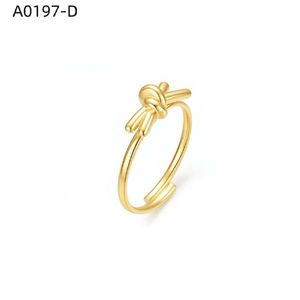 เอมี่ เอมี่แฟชั่นริง A0197 ดีไซน์โบว์ 925 ชุบเงินสำหรับผู้หญิงสวมใส่ทุกวันของขวัญเครื่องประดับสไตล์อินเทรนด์ - Product Image 2