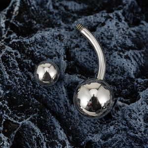 Anneau de nombril classique en titane ASTM F136 14G à filetage interne avec boule simple, piercing <span class=keywords><strong>banane</strong></span>, bijou corporel - Product Image 4