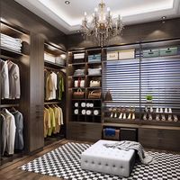Système de dressing sur mesure de luxe avec éclairage LED, grain de bois foncé, en forme de L, penderie ajustable, assemblé
