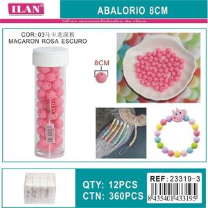 Perline Ilan Abalorio 8Cm Macaron Rosa Scuro per la creazione di gioielli - Product Image 3
