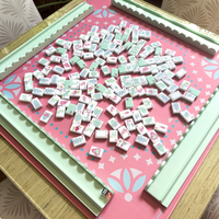 Jeu de Mahjong Américain Vert Menthe Design Vintage 160/166 Tuiles Acrylique Personnalisé Style Culturel Cadeau pour Fête de Famille