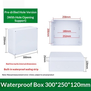 300x250x120mm IP65 Waterproof Junction Box Blank <b>Enclosure</b> No Holes with Built-in Sealing Strip Terminal box - Product Image 1