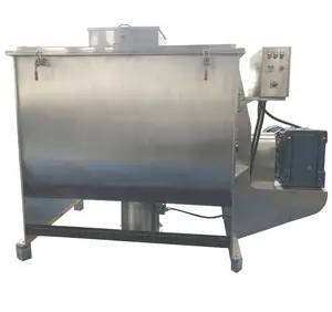 Máquina mezcladora horizontal de doble cinta para procesamiento de harina, mezcladora de doble tornillo con pulverización