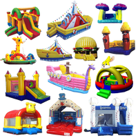 Commercial PVC extérieur enfants rebond maison cavalier sauter Combo toboggan grand château gonflable videur plein d'entrain château sautant