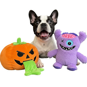Jouet pour chien Citrouille d'Halloween en fausse fourrure, interactif, anti-ennui, pour usage intérieur - Product Image 3