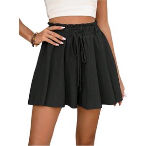 FOXA Women's <b>Flowy</b> High Waisted Breathable Chiffon Shorts with Drawstring Summer Beach Casual Wear - Product Image 1