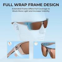Lunettes de soleil polarisées personnalisables à monture intégrale, verres miroir, protection UV400, sangle réglable, pour hommes/femmes, cyclisme, conduite