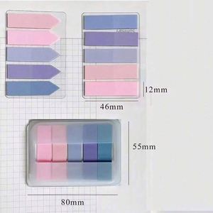 Notes autocollantes fluorescentes en PET couleur lavande Macaron, 3 couleurs, ensemble de papeterie pour enfants - Product Image 6