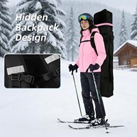 Sac de voyage rembourré RIDE WIND pour ski et snowboard, longueur réglable dynamique, en polyester/nylon/EVA, convient aux équipements de 150 à 180 cm, sécurisé