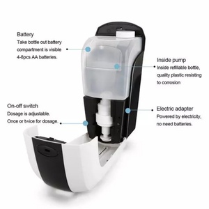 Distributeur de désinfectant mural à capteur électrique, distributeur automatique de savon liquide sans contact, pulvérisation d'alcool en mousse - Product Image 3