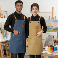 Tablier de chef personnalisé pour adultes avec logo, tablier de cuisine en toile imperméable, tablier de cuisine de restaurant avec logo imprimé sur mesure