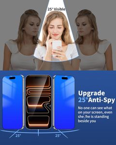 Westillux 2 Pack Privacy Screen <b>Protector</b> for 17 Pro Max Anti-Spy Anti-Blue Light 9H Hardness Tempered <b>Glass</b> Full - Product Image 2