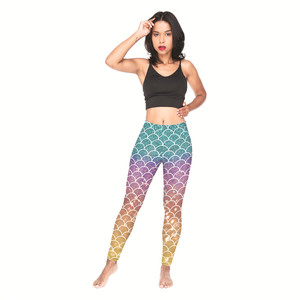 <span class=keywords><strong>Legging</strong></span> à imprimé arc-en-ciel avec sirène et paillettes, doux et extensible, longueur cheville, pour <span class=keywords><strong>femme</strong></span>, nouvel arrivage - Product Image 4