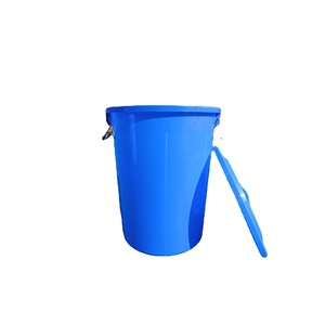 Seau en plastique blanc avec couvercle et poignée, récipient de stockage alimentaire rond pour eau, fermentation, riz, poubelle, 100% matériau pur - Product Image 4