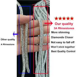 Bulk mit Aglet-Spitzen Crystal Shoe Lace Strass String / Hoodie Kordel zug/Crystal Cord- 3MM- 42 Zoll lang - Product Image 4